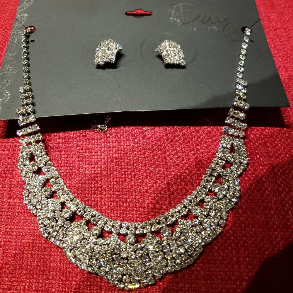 By the Bay earrings and necklace stone set
